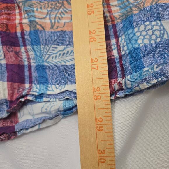 Tommy Bahama Blue 100 % Linen Camp Shirt Button Down Mens Hawaiian Tropical XL - Picture 5 of 12